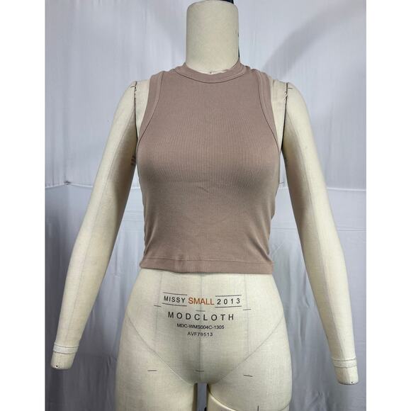 Tibi Ribbed T Cropped Tank Top Size M - Picture 2 of 4